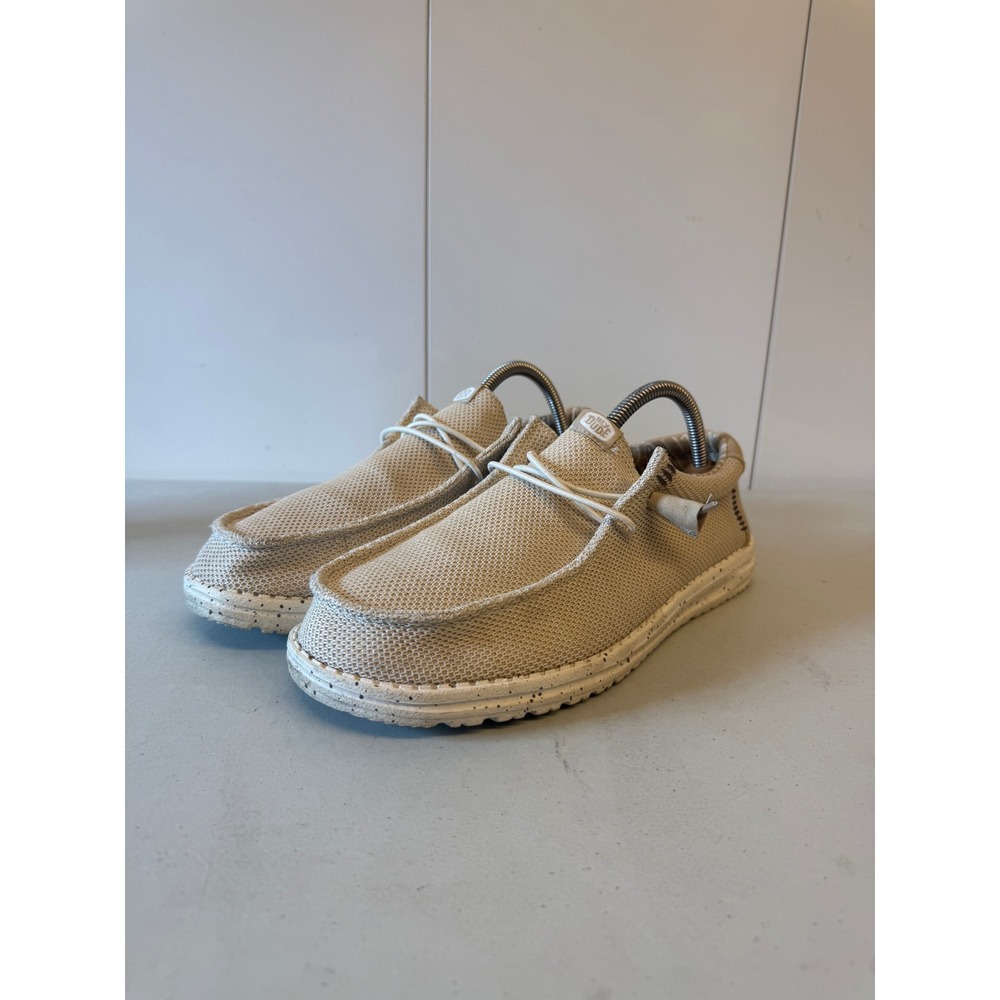 Hey Dude Wally Stretch Sox Irish Cream Egret Mens 10 Slip On Loafers 41898-0LZ